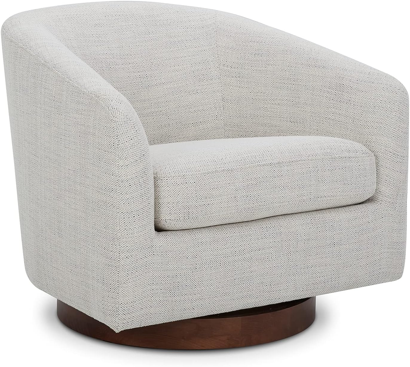 CHITA Swivel Accent Chair Armchair, Round Barrel Chair in Fabric for Living Room Bedroom, Pebble Grey