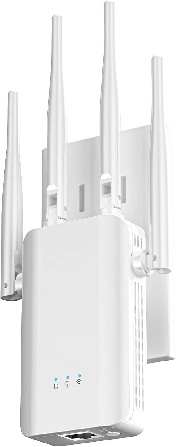 2022 WiFi Range Extender Signal Booster up to 5000 sq.ft for Home, Wireless Internet Amplifier Support Ethernet Port, Long Range Coverage WiFi Repeater with 4 Antennas, Easy 1-Tap WPS Setup Pack of 2