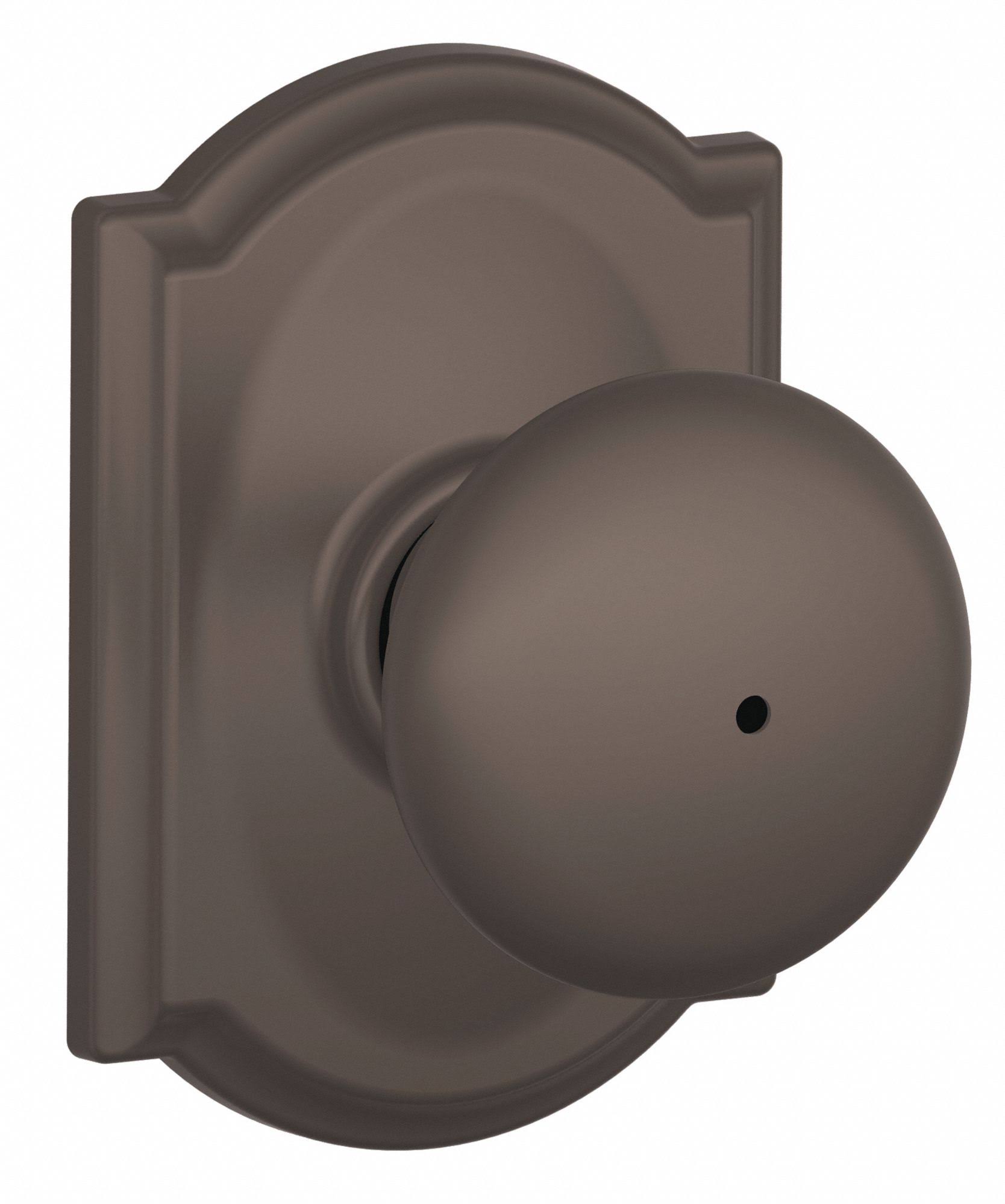 Schlage F40 Ply 613 Cam Camelot Collection Plymouth Privacy Knob, Oil Rubbed Bronze