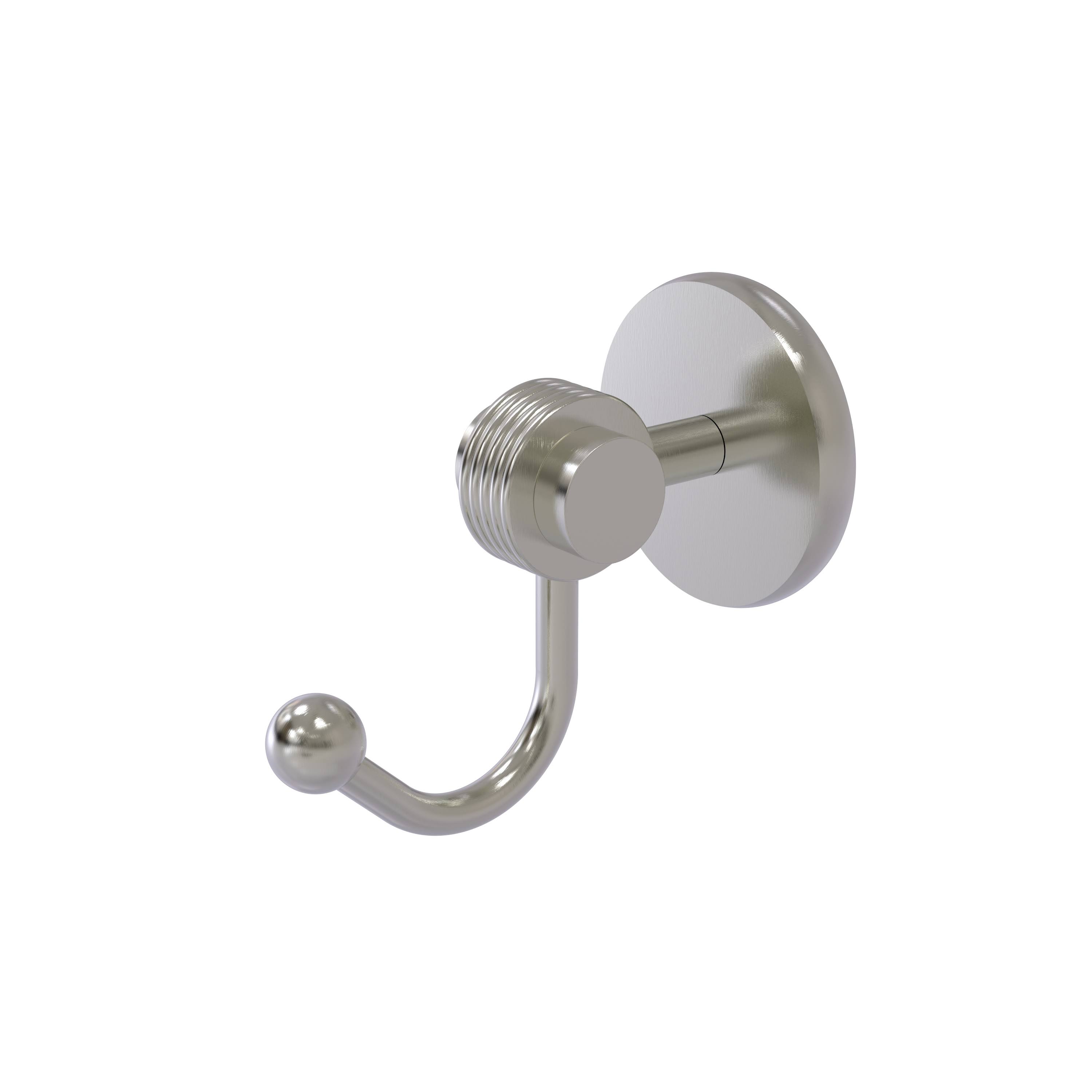Allied Brass 7220G-SN Satellite Orbit Two Collection Robe Hook with Groovy Accents Satin Nickel