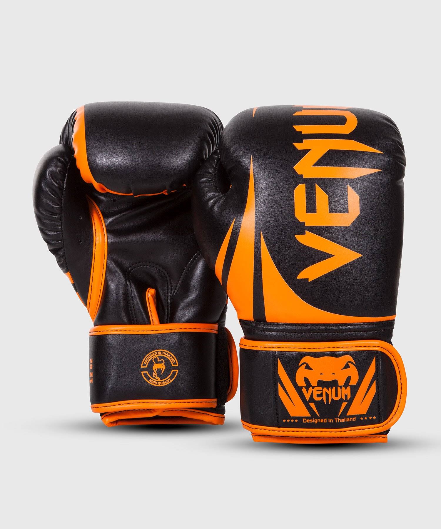 Venum Challenger 2.0 Hook and Loop Boxing Gloves - Black/Neo Orange