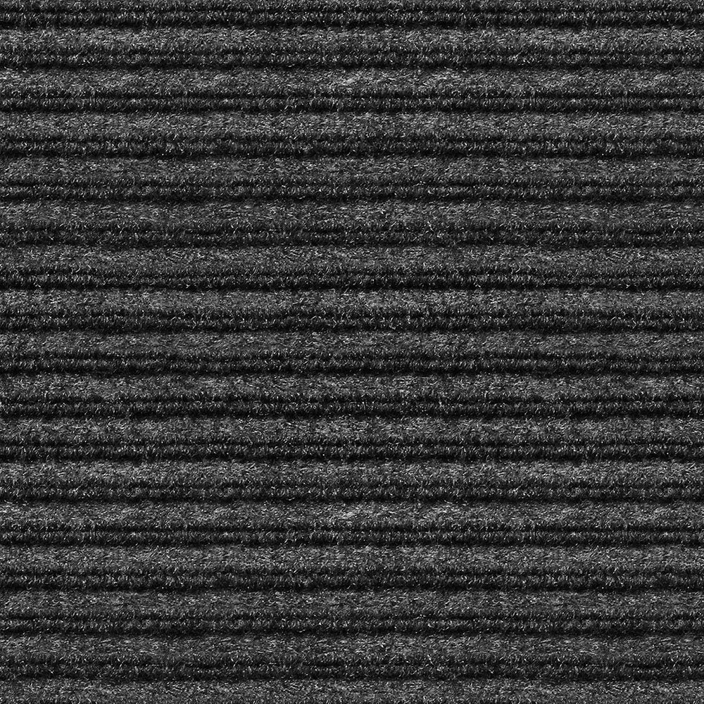 House, Home & More Indoor/Outdoor Double-Ribbed Carpet Area Rug with Skid-Resistant Rubber Backing - Smokey Black - 3' x 4'