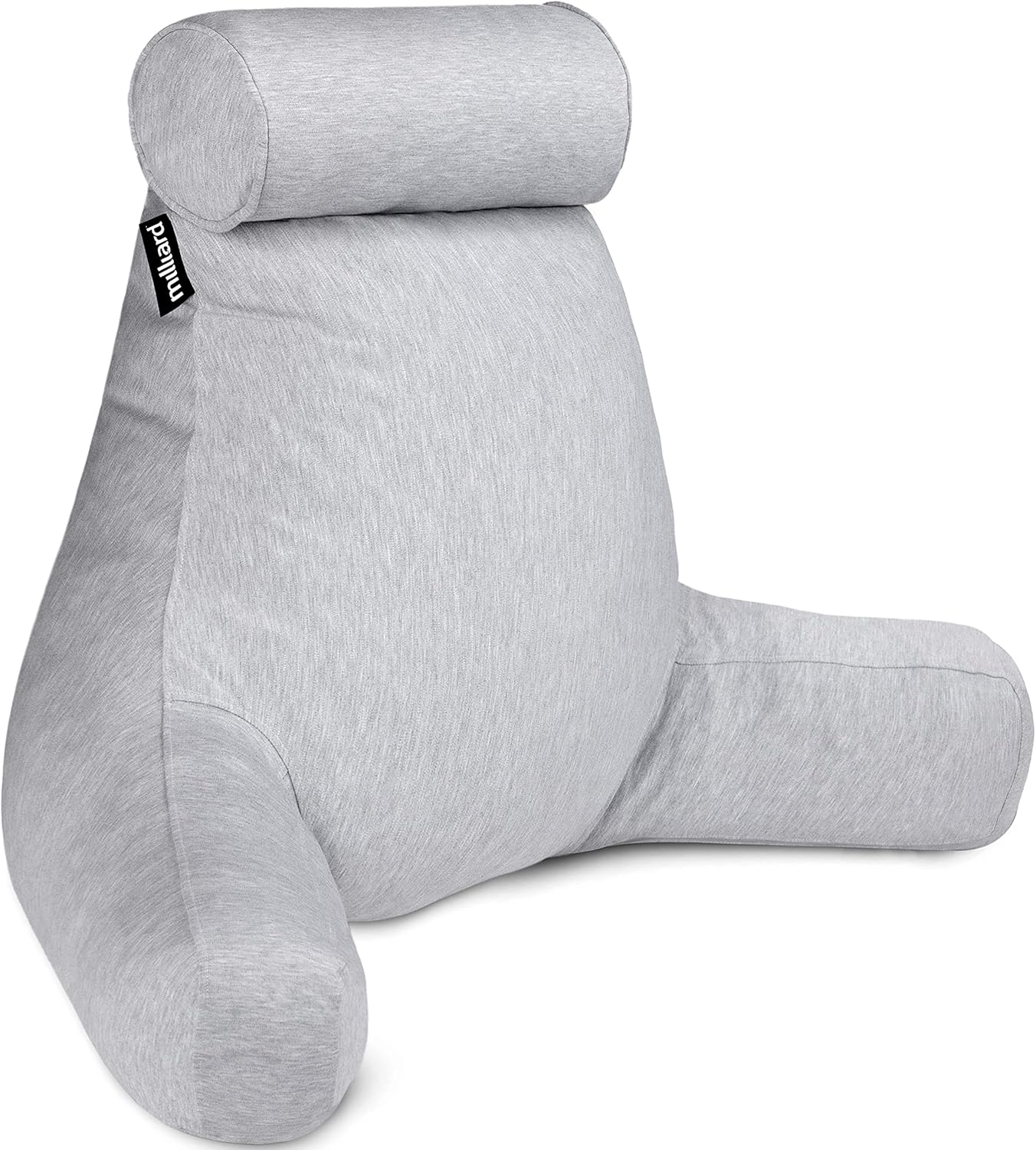 Milliard Reading Pillow with Shredded Memory Foam, Adult Large Back Rest Pillow for Sitting in Bed with Cooling, Removable Cover (XL 24 Inch)