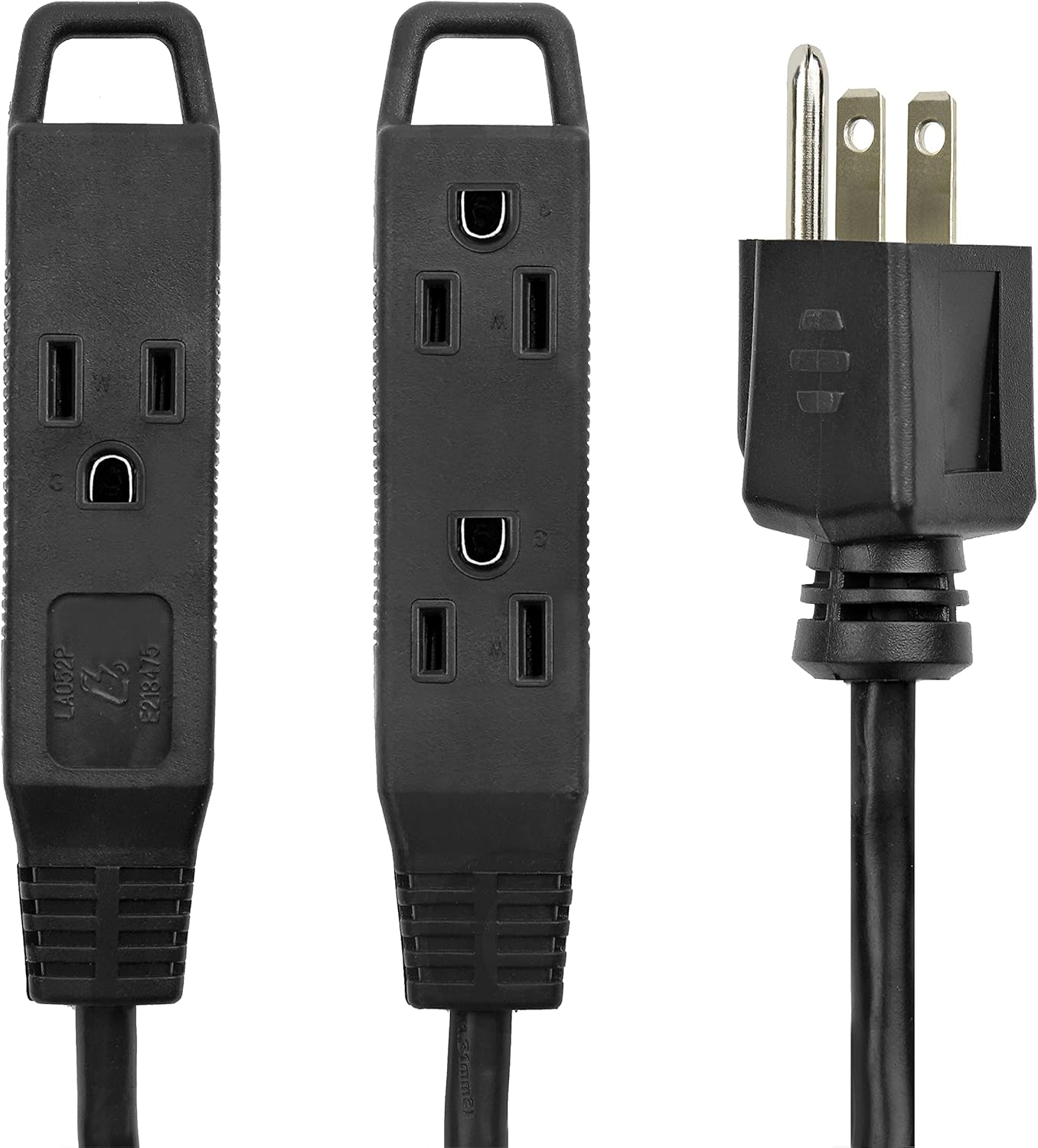 BindMaster Extension Cord /Wire Power Cable, Indoor /Outdoor, 16/3, 3 Outlet, 20 Feet, UL Listed, Black