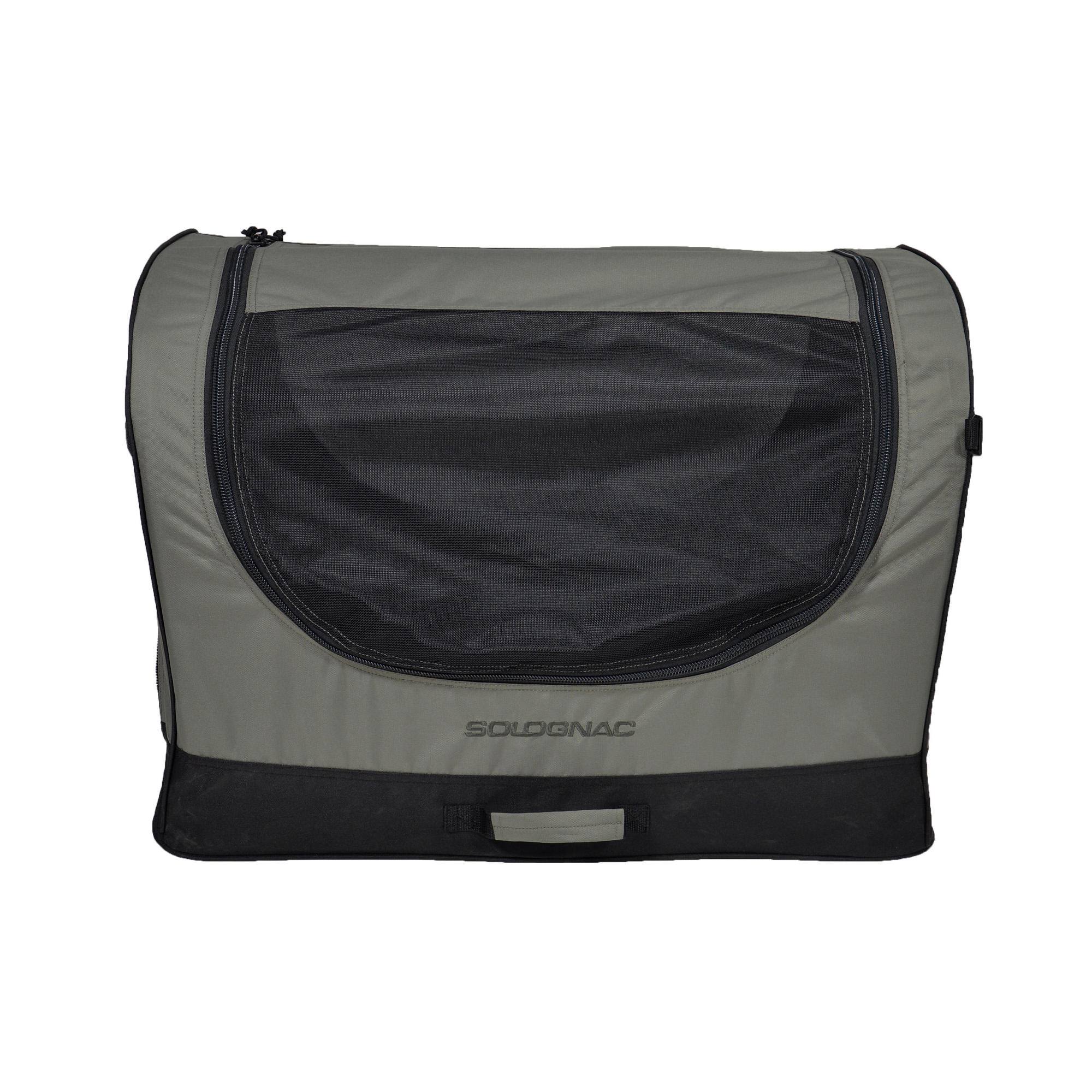 SOLOGNAC Hunting Fold-Down Dog Transport Box Gray / S / 8308701