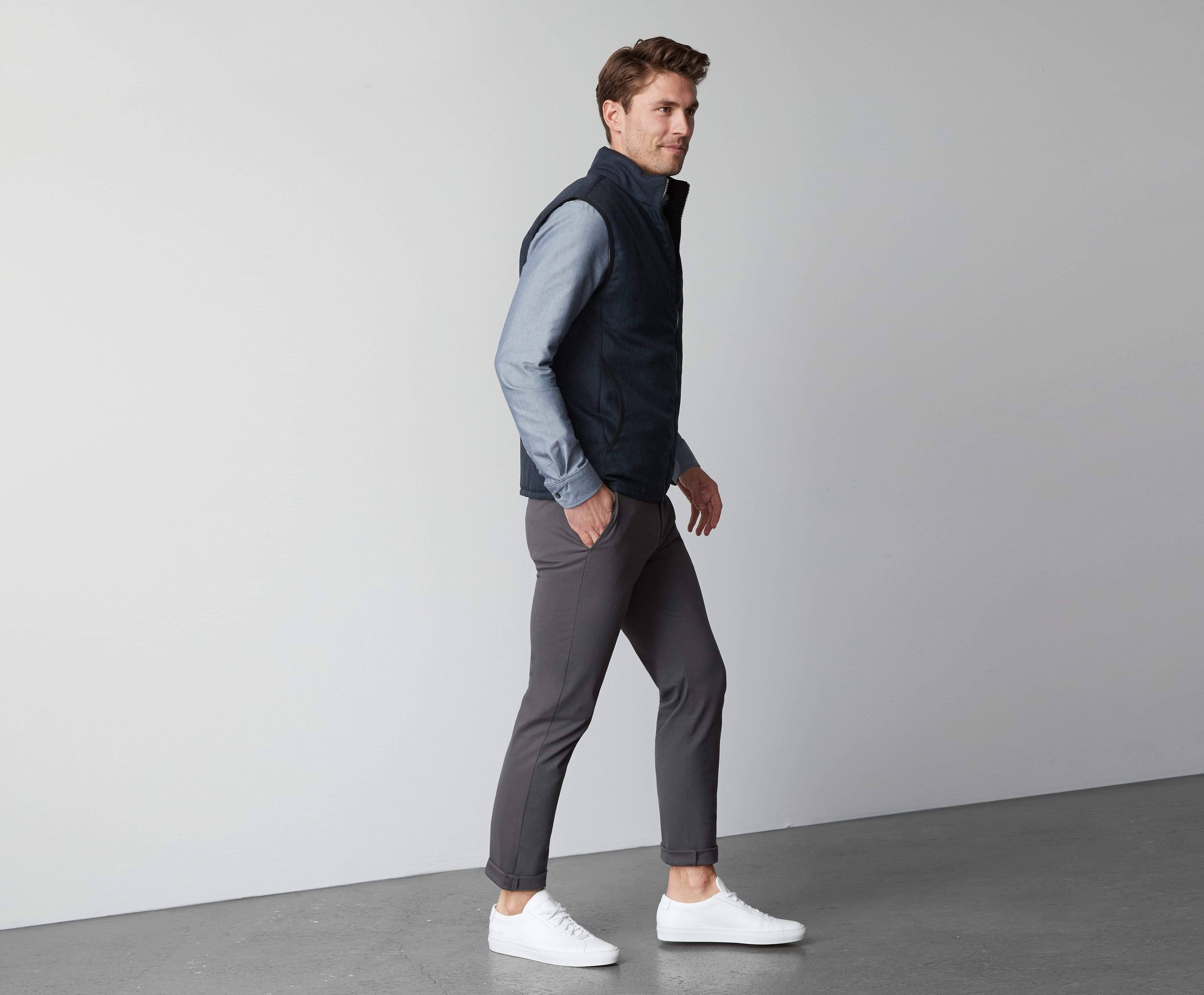 Habitat Puffer Vest by Mack Weldon Charcoal Heather / True Black / XL