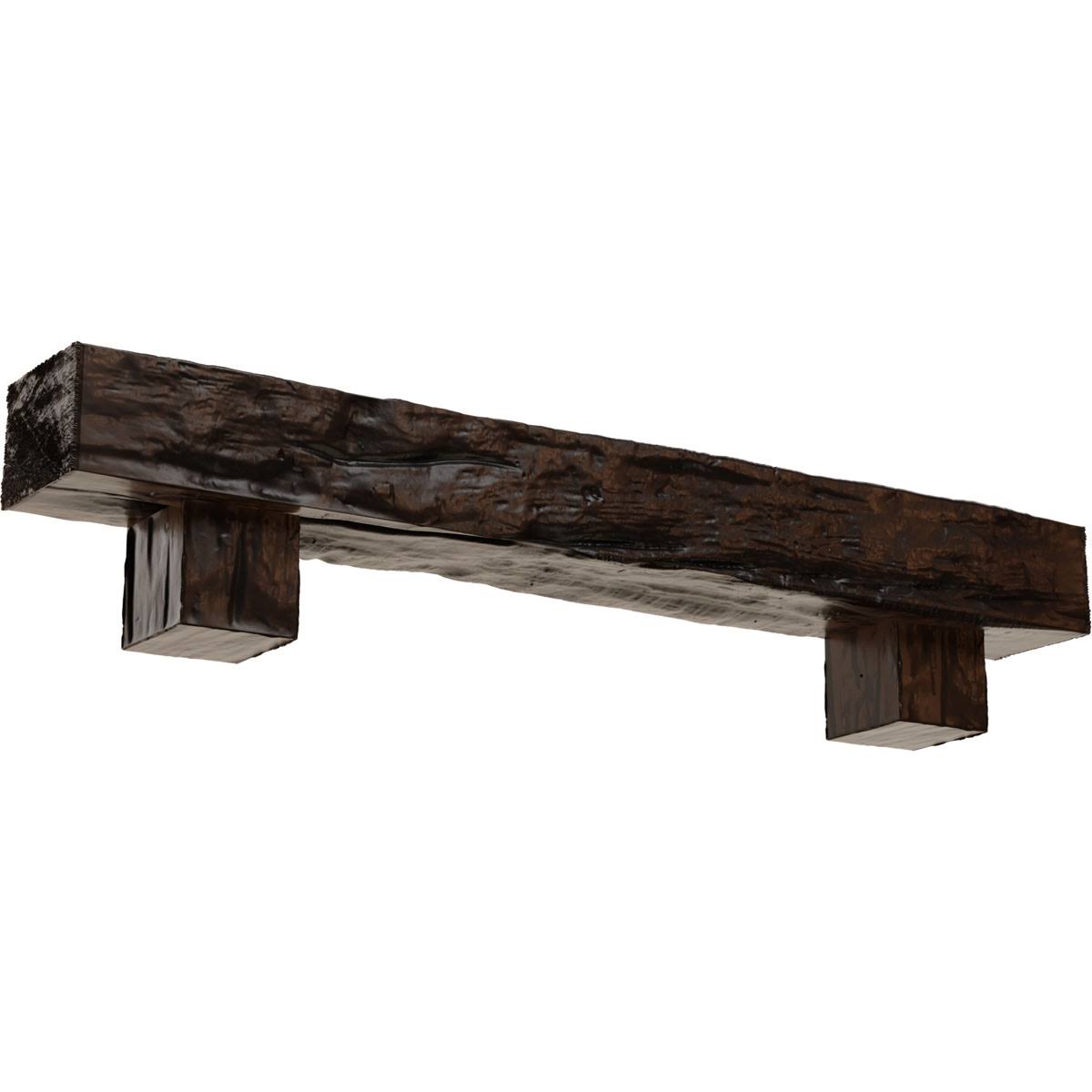 6x22H x 8x22D x 60x22W Riverwood Faux Wood Fireplace Mantel Kit w/ Alamo Corbels, Premium Aged