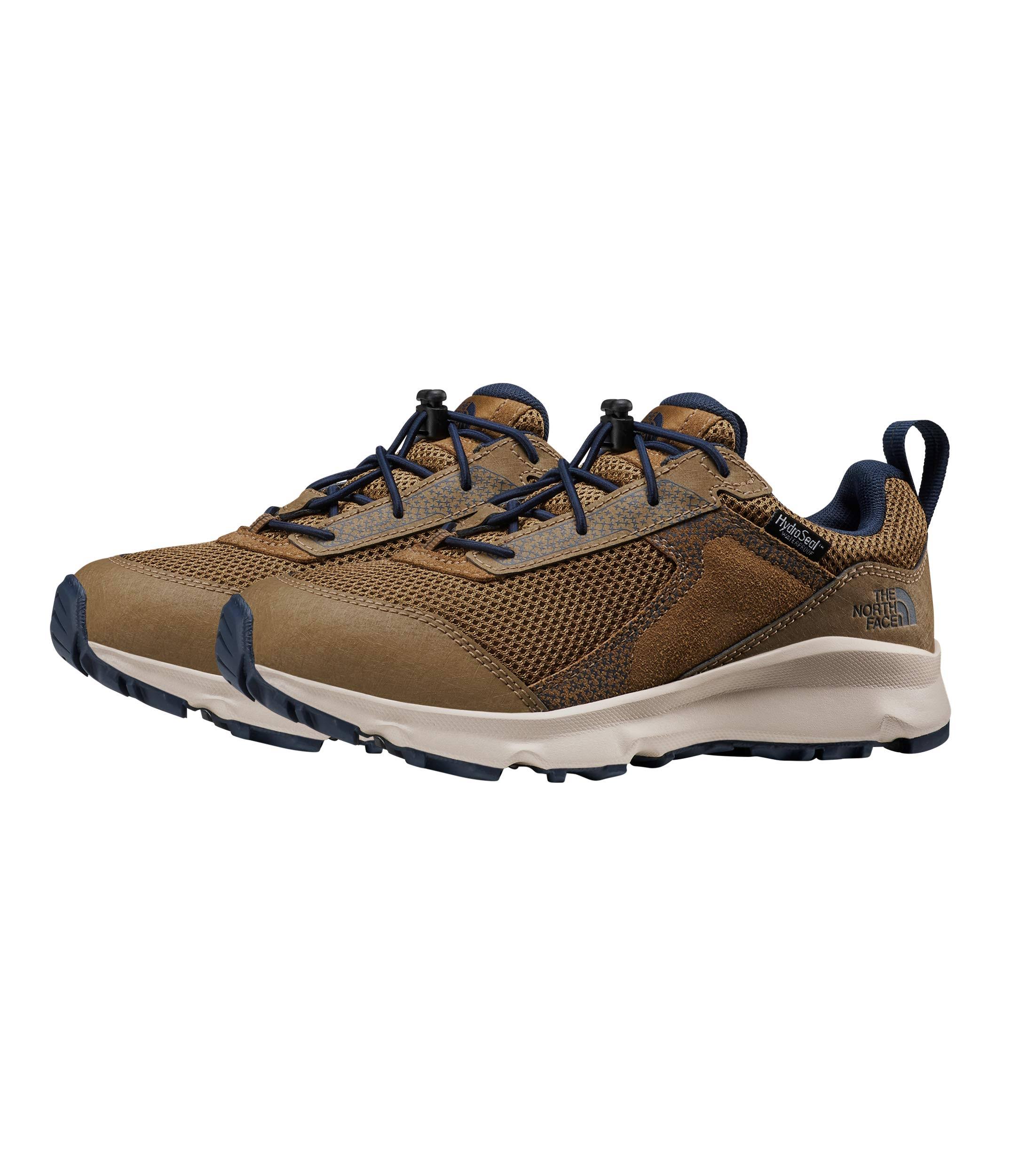 The North Face Juniors& Hedgehog Hiker II Waterproof Shoe - 4 - Utility Brown / Cosmic Blue