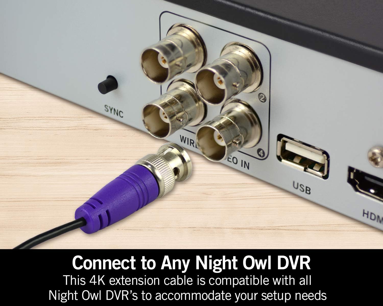 Night Owl 100 ft. in-Wall Rated Video/Power Camera Extension Cable with Extension Adapter (2-Pack)