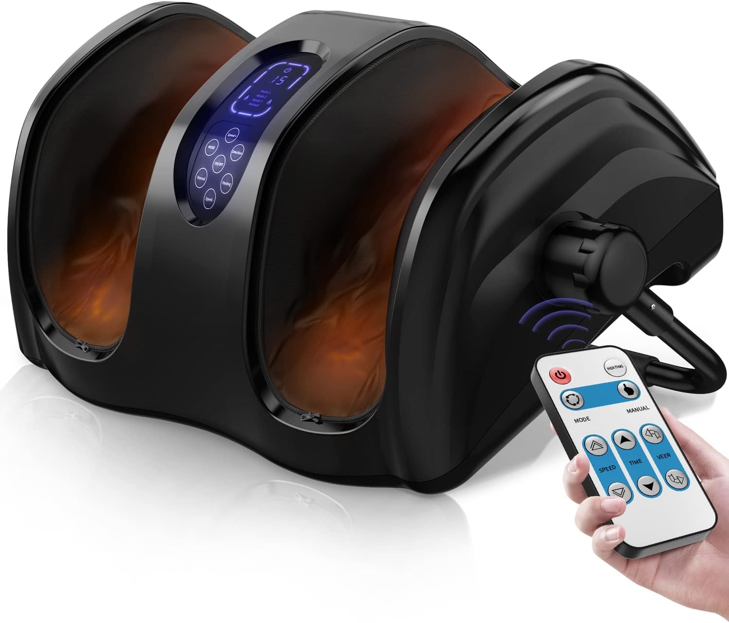 Foot Massager Machine Shiatsu Massager Deep Tissue Electric Massager with Heat, Deep Kneading with Heat Therapy, Increases Blood Flow Circulation.