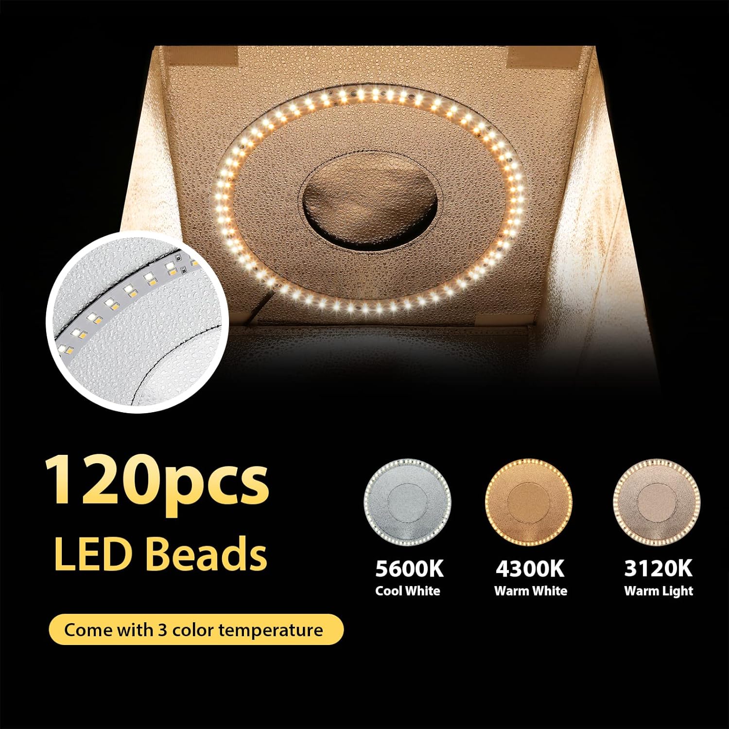 AILAMEY Photo Light Box, 12” x 12” Professional Shooting Tent Kit, 3 Color Temperature, 10 Adjustable Brightness,Portable Light Box Photography Studio with 120 LED Beads, 6 Backdrops for Small Items Pack of 2