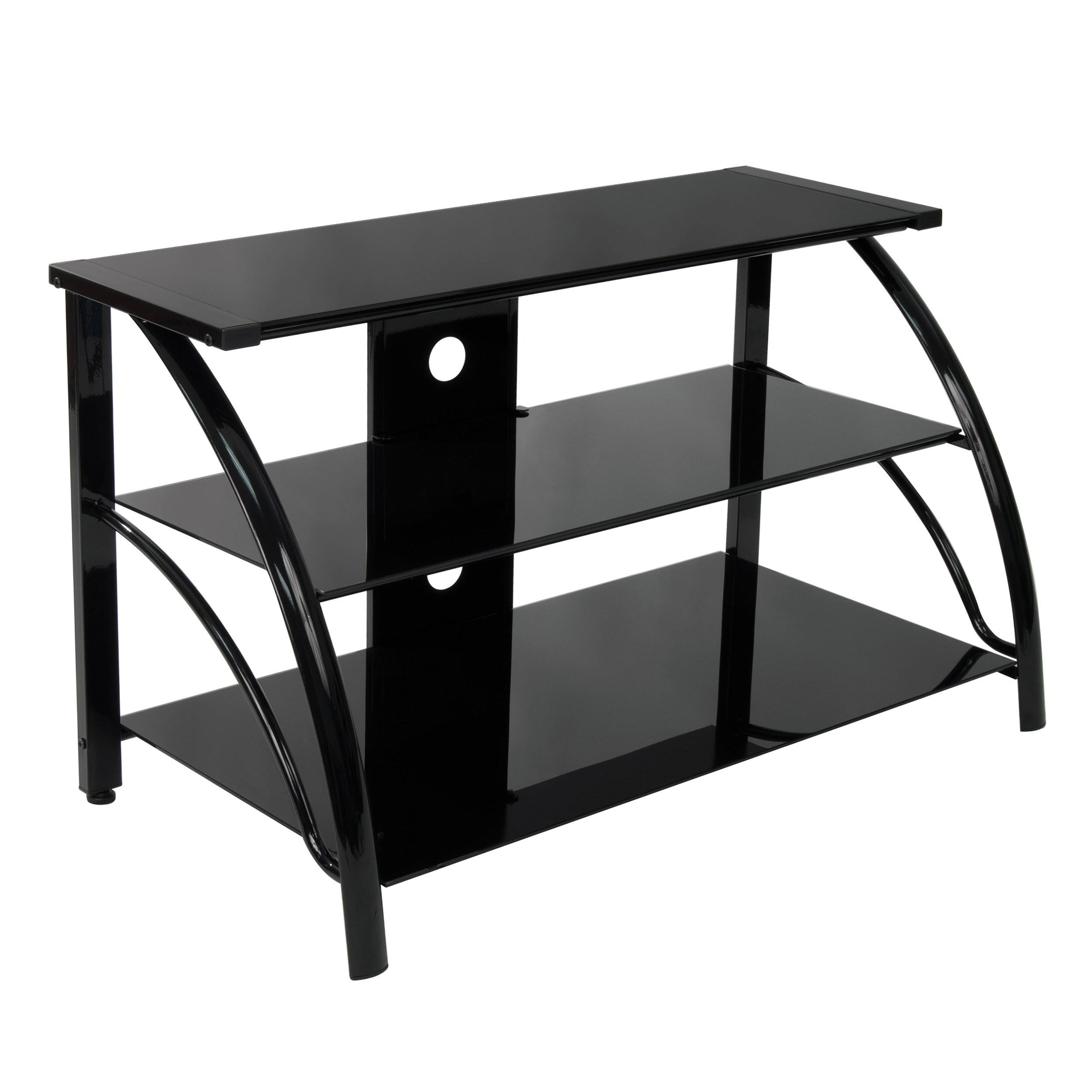 Calico Designs Stilletto TV Stand Black / Black Glass