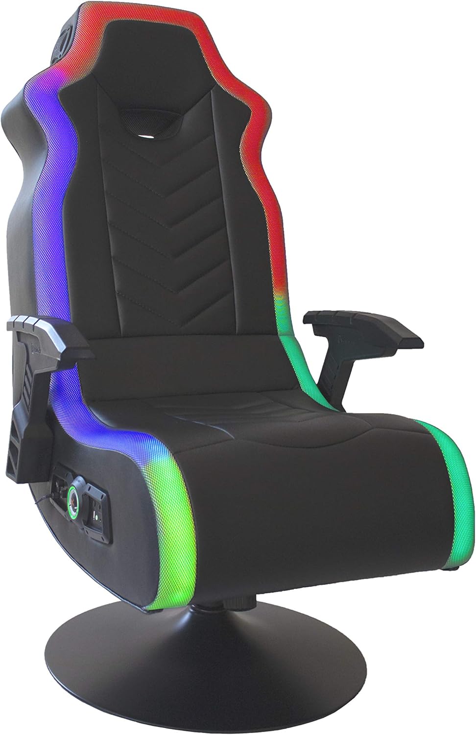 X Rocker RGB Prism Pedestal 2.1 Dual Gaming Chair with LED Lights, 33