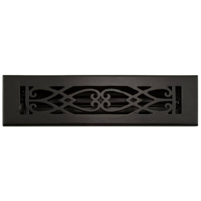Signature Hardware 915969-2-12 Victorian Cast Iron Floor Register - 2-1/4x22 x 12x22 Black Powder Coat Vent Covers Registers Pat
