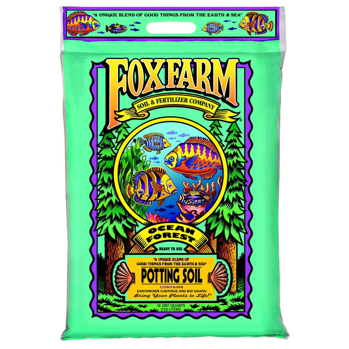 FoxFarm Fx14053 Ocean Forest Organic Garden Potting Soil Mix 12 Quarts (5 Pack)