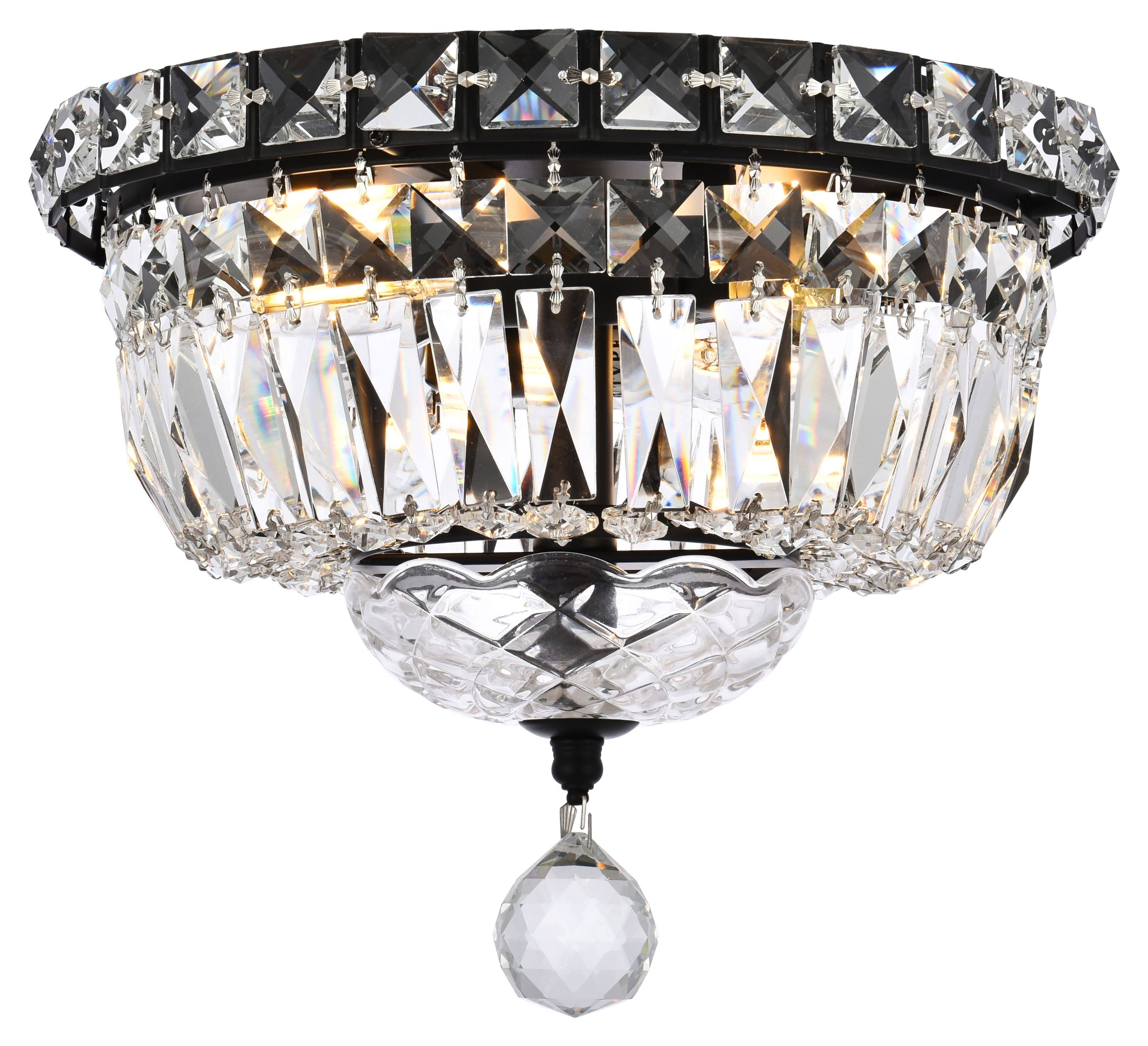Elegant Lighting V2528F10BK-RC 10 in. Tranquil Flush Mount Black