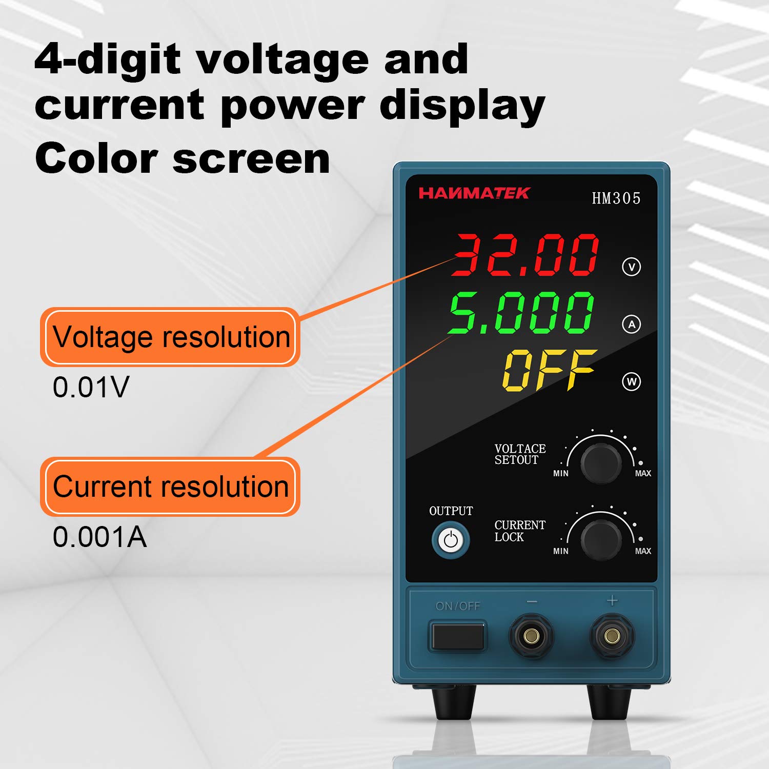 Adjustable DC Power Supply (0-30 V 0-5 A) with Output Enable/Disable Button HANMATEK HM305 Mini Variable Switching Digital Bench Power Supply Pack of 2