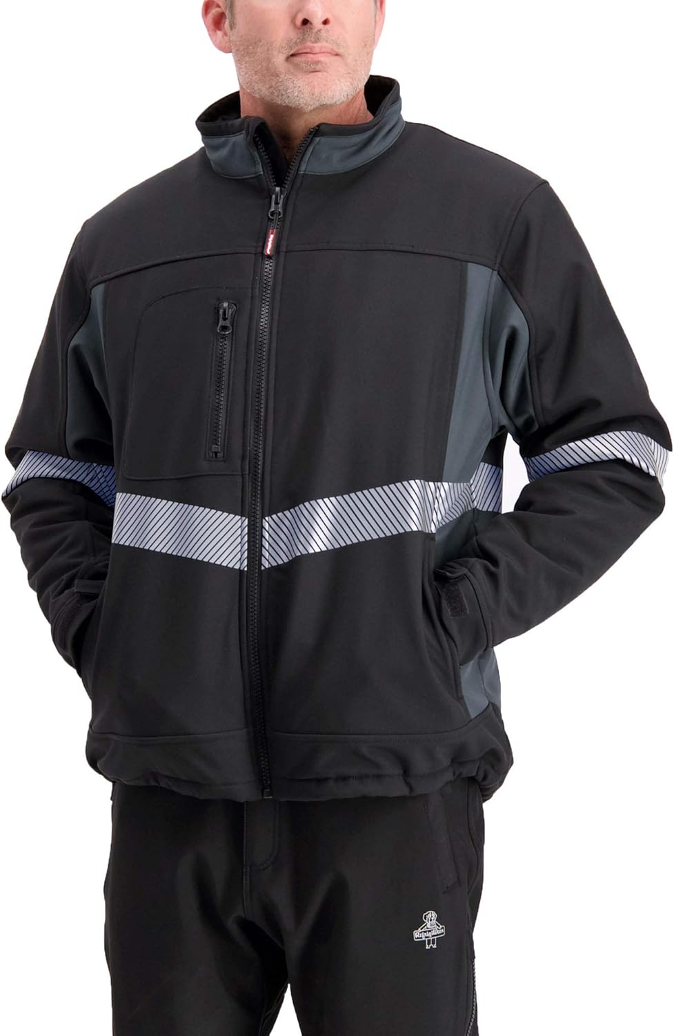 RefrigiWear Water-Resistant Enhanced Visibility Insulated Softshell Jacket with Silver Reflective Tape