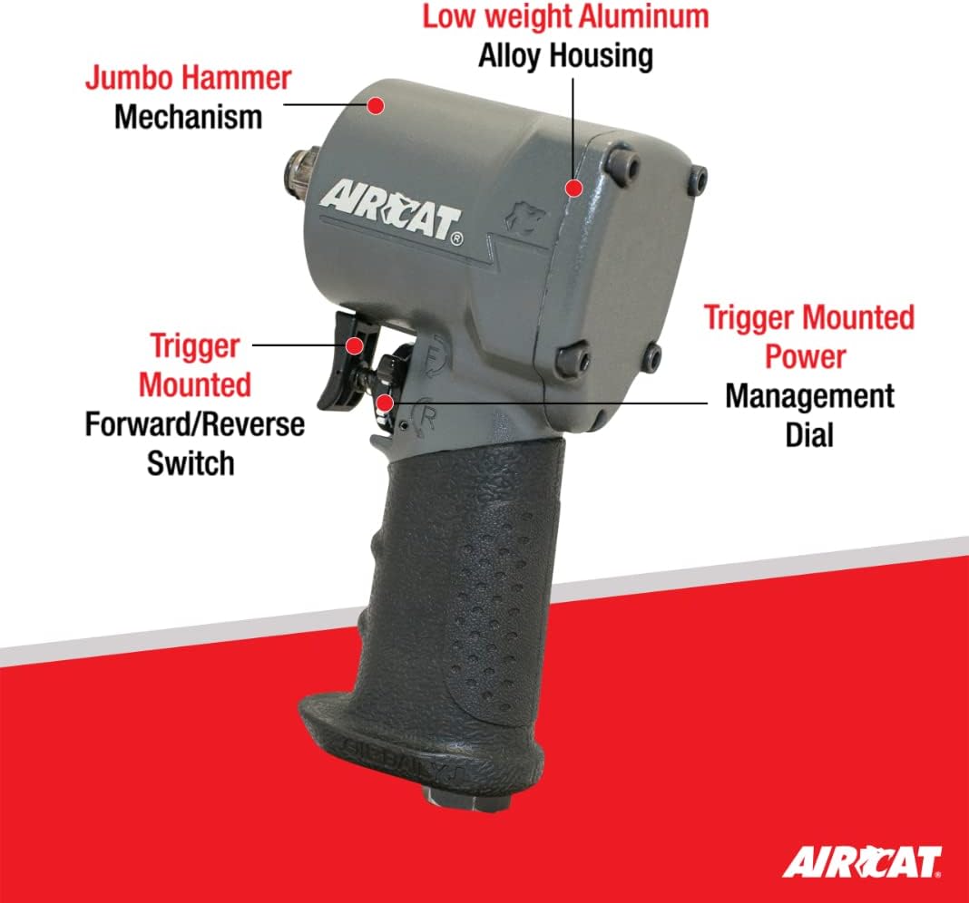 AIRCAT 1077-TH: 3/8-Inch Stubby Impact Wrench 700 ft-lbs
