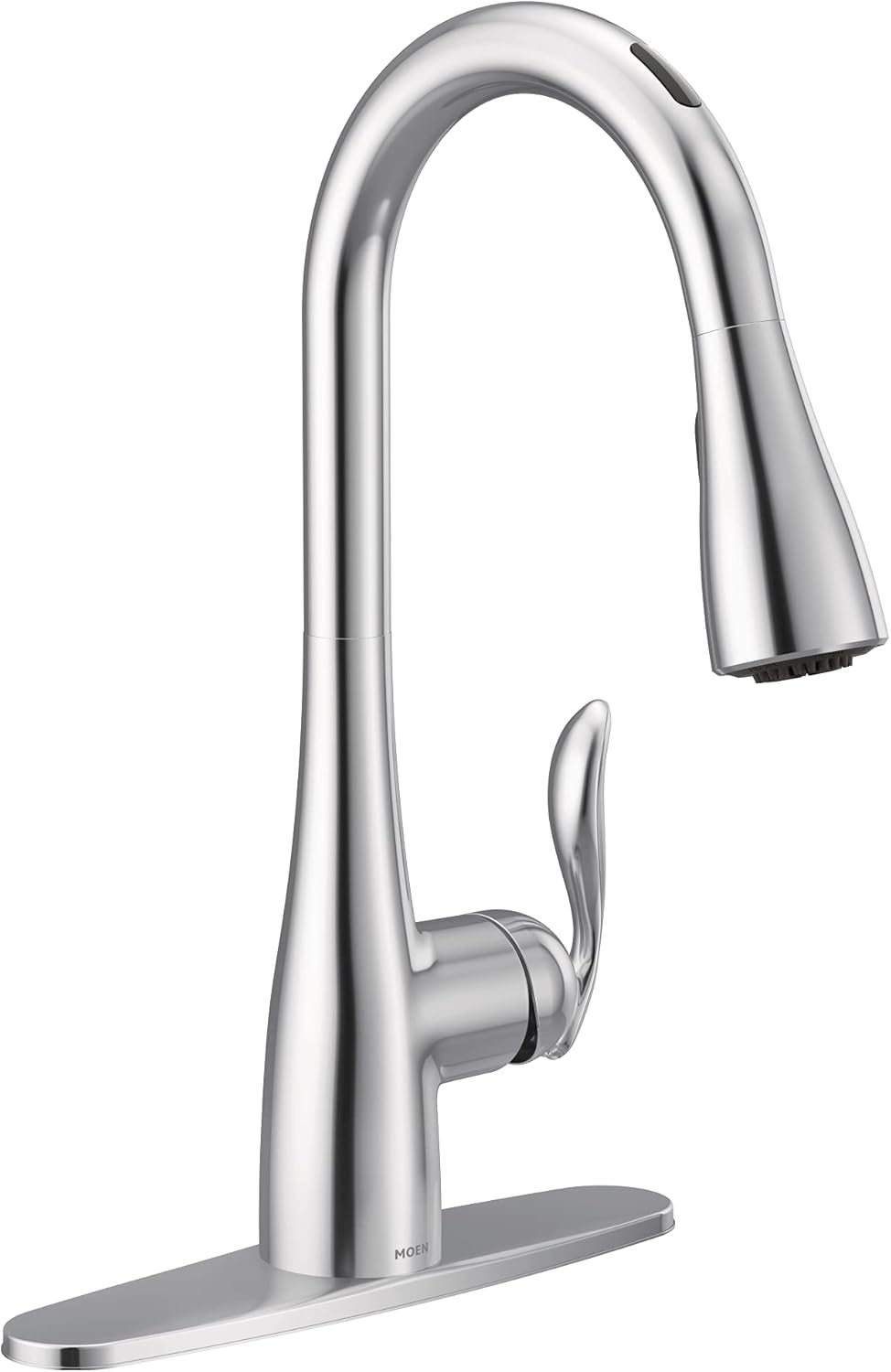 Moen 7594EVBL Arbor U by Moen Smart Pulldown Kitchen Faucet with Voice Control and MotionSense, Matte Black