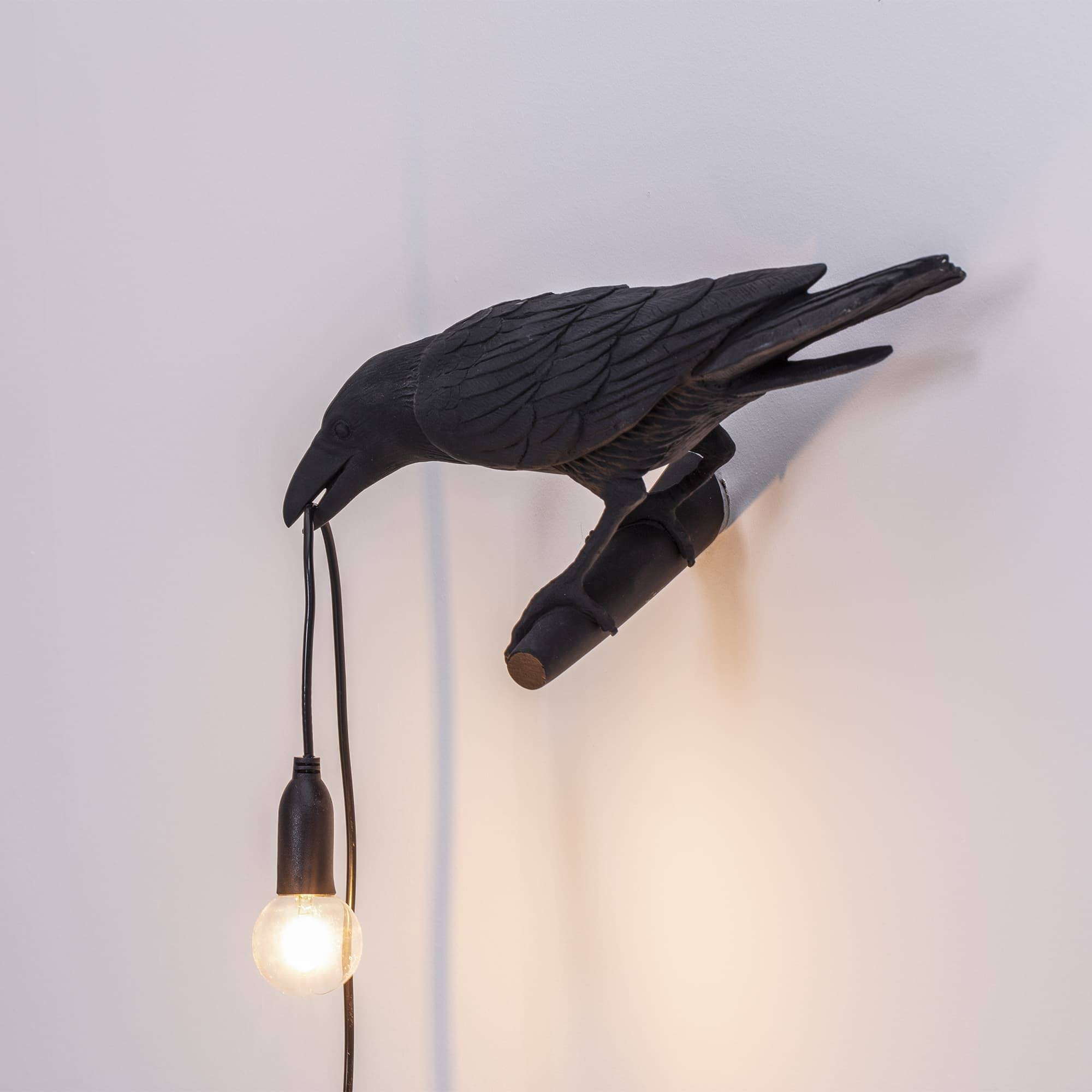 Seletti Black Bird Lamp Looking