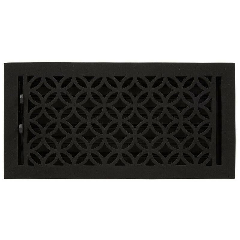 Signature Hardware 943117-6-14 Pasteur Iron Floor Register - 6x22 x - Black 438293