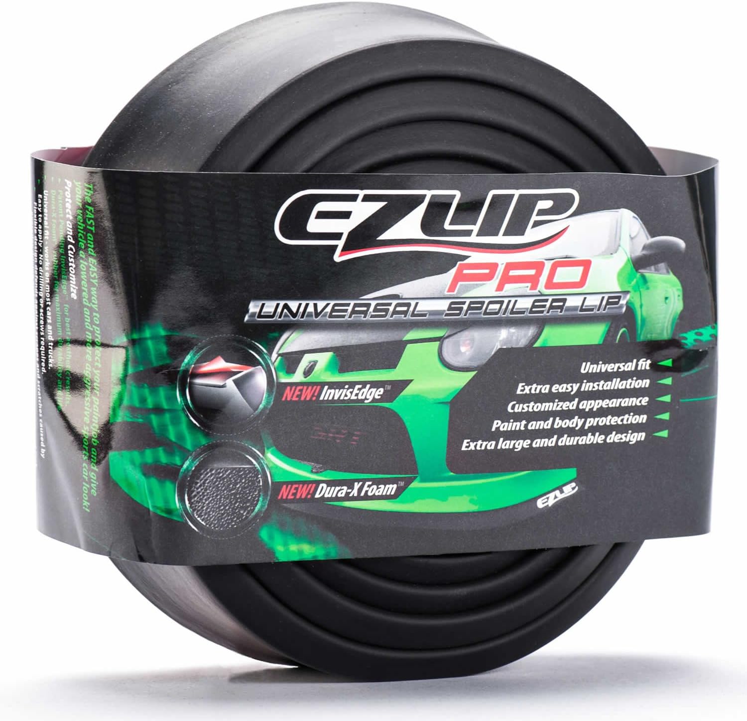 EZ Lip PRO – The Original Universal Fit 2-Inch Lip Spoiler, Car Accessory to Protect and Customize Your Ride, Black Pack of 2