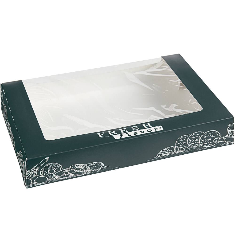 TG 11 1/2x22 x 8x22 x 2x22 Auto-Popup Window Cake / Bakery / Donut/ Pastry Box w/ Fresh Print Design - 15/Pack