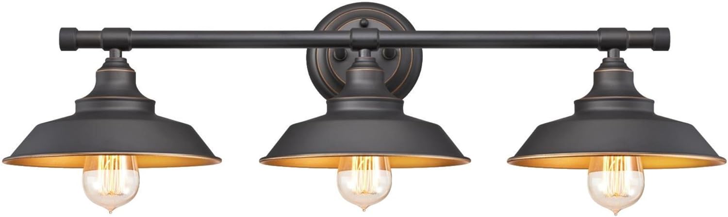 Westinghouse Lighting 6344900 Iron Hill Three-Light Indoor Wall Fixture, 3, Black