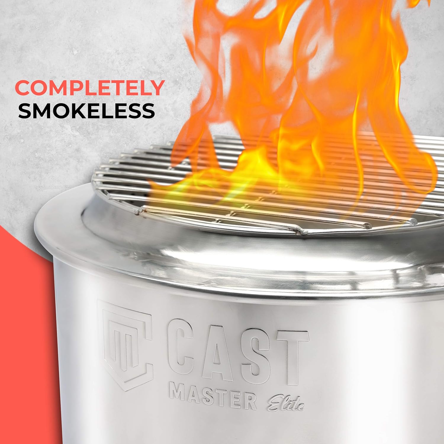 Cast Master Bon 2000 Dual Purpose Bonfire Pit - Smokeless Fire Pit & Campfire Grill - 3-in-1 Firepit, Wood & Charcoal Grill Rack, Grate -Cooking, Camping, Tailgating, Beach - Portable with Carry Case