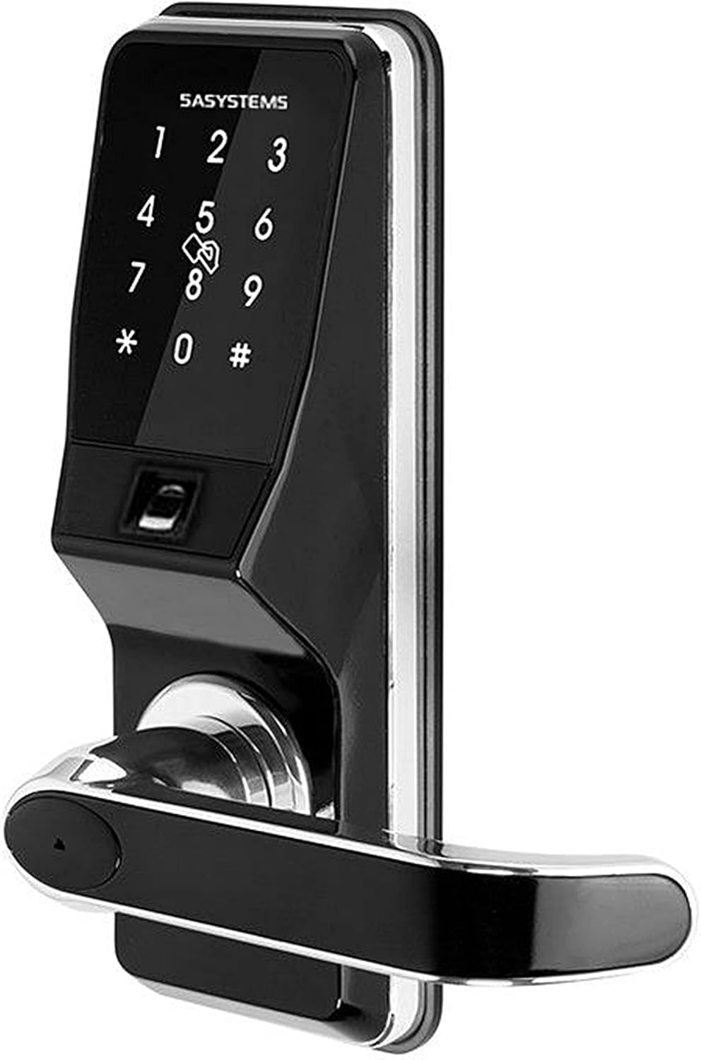 5A SYSTEMS Door Locks with Keypads, Keyless Entry Door Lock with Handle, Passcode Door Lock, Smart Door Lock, Smart Locks for Front Door, Fingerprint Door Lock - Perfect Design for Your Home (Black)