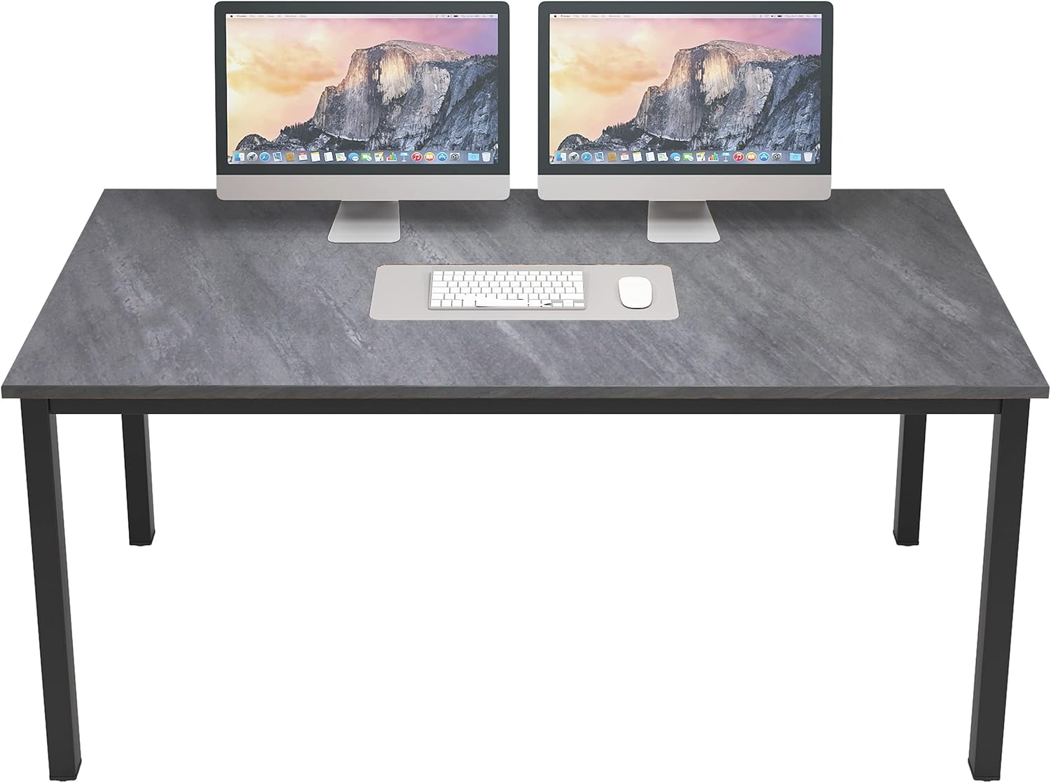 DlandHome 63 inches X-Large Computer Desk, Composite Wood Board, Decent and Steady Home Office Desk/Workstation/Table, BS1-160TB Teak and Black Legs, 1 Pack
