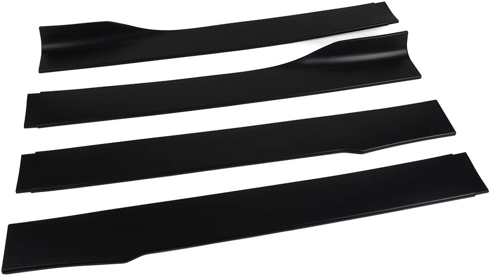 Rocker Extension Panel Splitter Lip Universal Car PP Black Side Skirt Extension Rocker Panel Body Kit 4Pcs Set