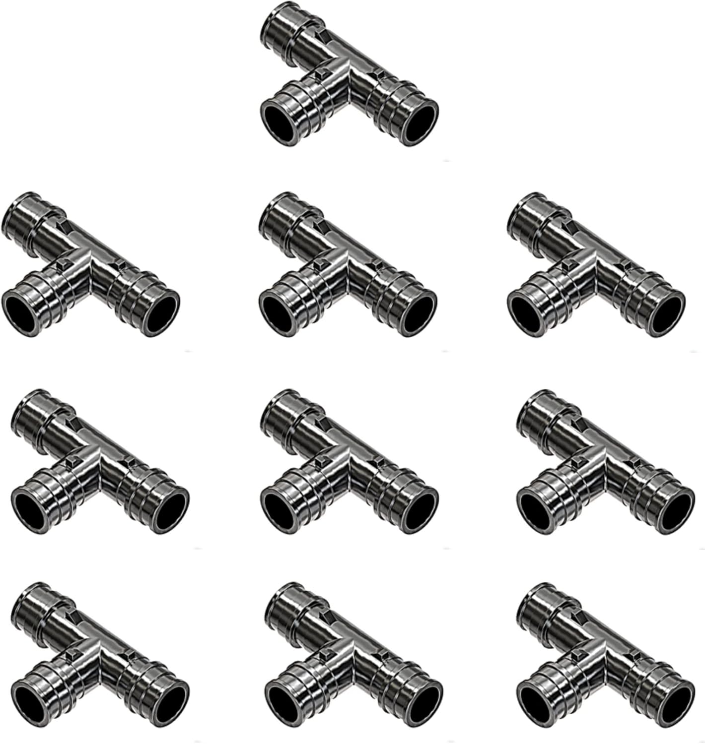 Electrobuyonline Poly Pex A Expansion Fittings F-1960 1' inch Tee [10 PCS] | Lead Free Plastic Fittings for Pex-A Pipe in Plumbing [1 inch Tee] [Pack of 10]