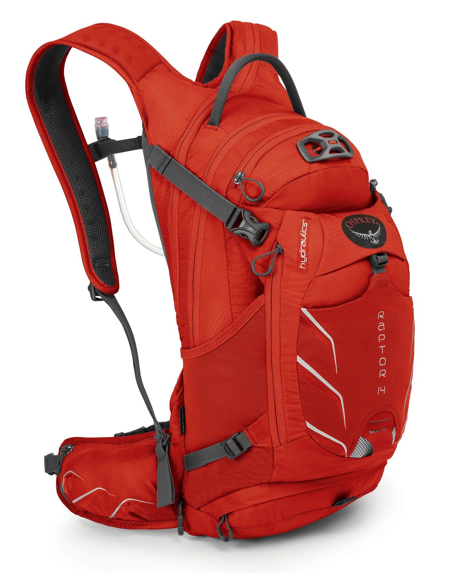 Osprey Raptor Hydration Pack for Mountain Biking, Red, 14 L