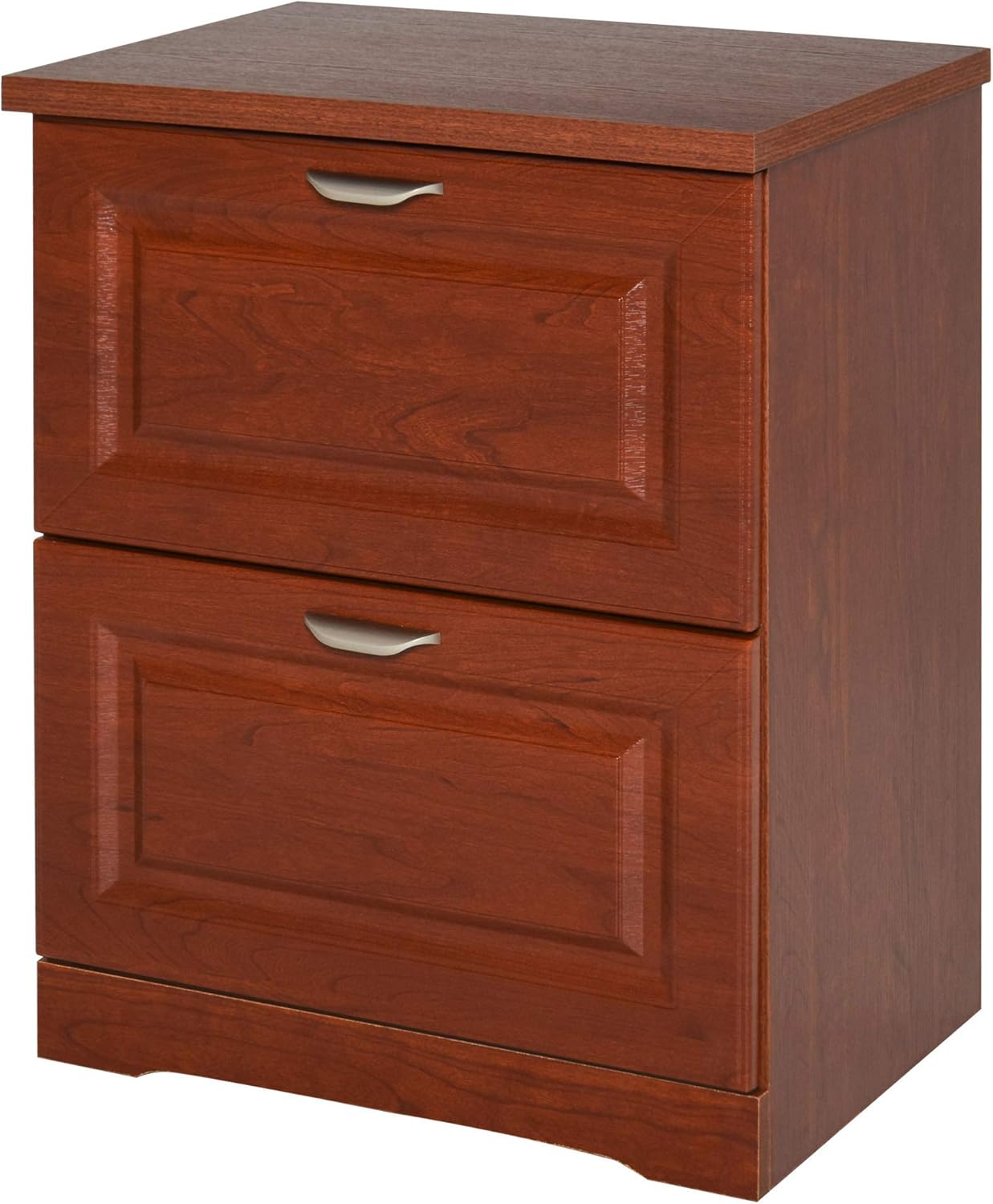 HOMCOM Wood 2-Drawer Lateral File Cabinet Organizer with File Hooks and Spacious Tabletop Display for Home Office, Brown