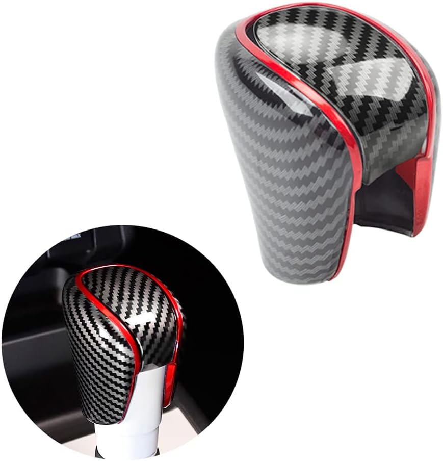 NUNUMEI Gear Shift Knob Cover Decorative Trim for 10th Gen Accord 2018 - 2020 / Civic Sedan 2022 - Automatic Transmission （ABS Carbon Fiber） (A-1)