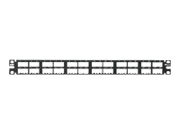 Panduit MINI-COM High Density Modular Patch panel - 1U - Black ABS plastic, cold-rolled steel - 48 ports