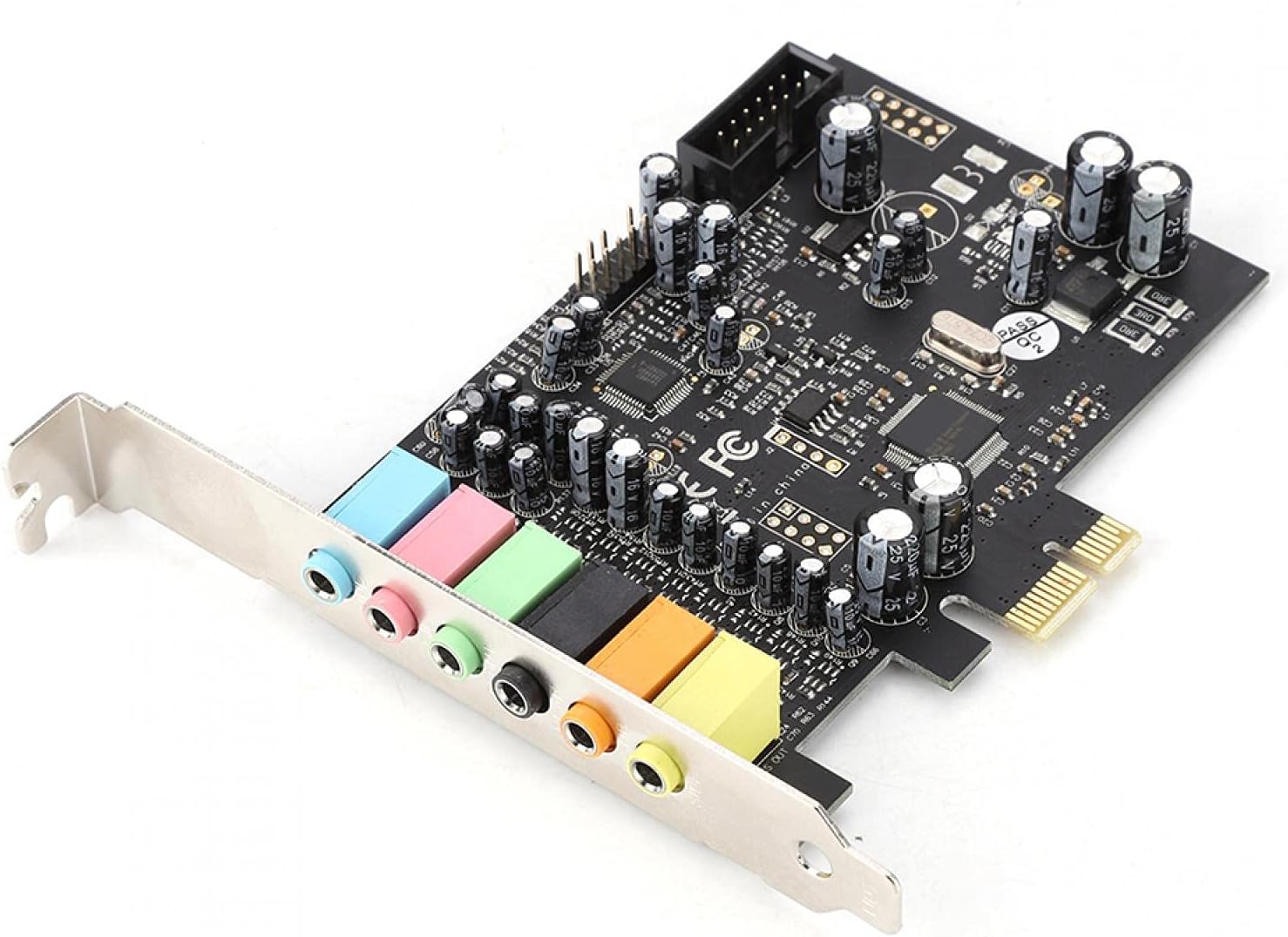 Shipenophy High Performance 8 Track Black Sound Card PCI-E 7.1 for Computer Desktop