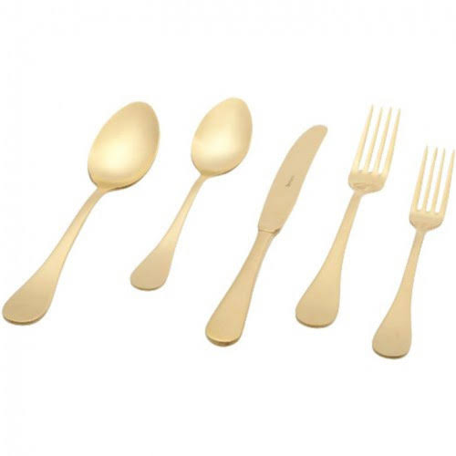 Pickard China Rocco 5 Piece Place Setting Solid Gold Matte