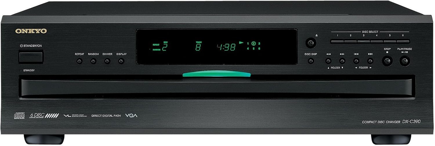 Onkyo DXC390 6 Disc CD Changer,Black