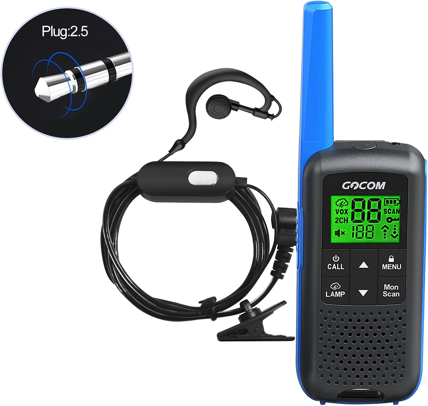 Adults Walkie Talkies Long Range - GOCOM G600 FRS IPX4 Waterproof Two Way Radio Rechargeable with 22 Channel, NOAA Weather Alerts and Flashlight for Outdoor Camping Biking Hiking (4 Pack)