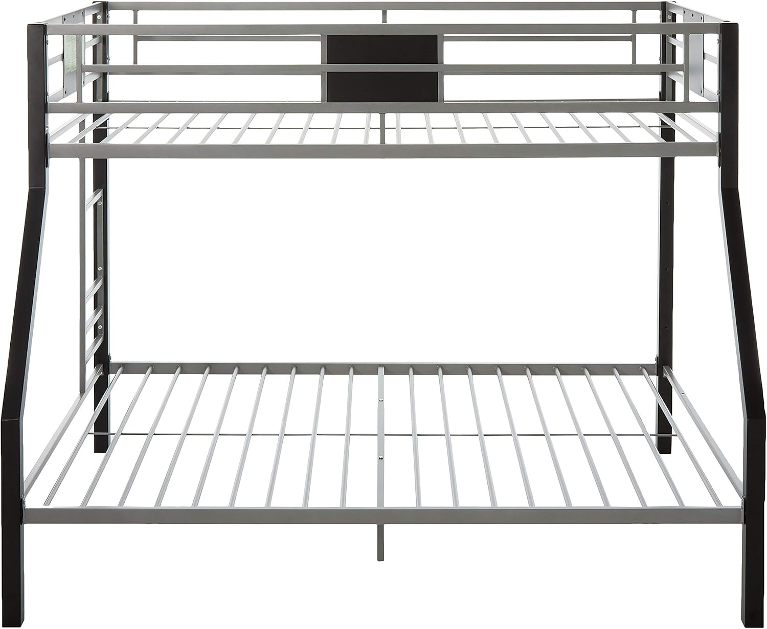 Signature Design by Ashley Dinsmore Industrial Twin Over Full Metal Children's Bunk Bed with Ladder, Black & Gray