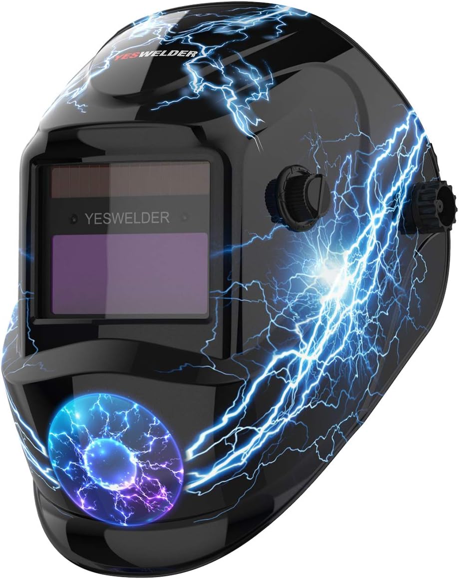 YESWELDER True Color Solar Powered Auto Darkening Welding Helmet, Wide Shade 4/9-13 for TIG MIG ARC Weld Hood Welder Mask Pack of 2