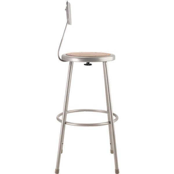 National Public Seating 30 in. Heavy Duty Steel Stool with backrest, Grey (Pack of 2) in Gray | 6230B/2