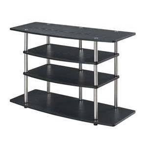 No Tools Wide Highboy TV Stand for TVs Up to 32x22 Black - Breighton Home
