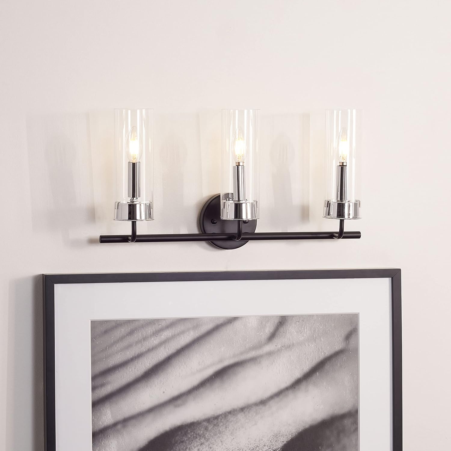 Safavieh Lighting Collection Remery Matte Black/Chrome 3-Light Sconce (LED Bulb Included)