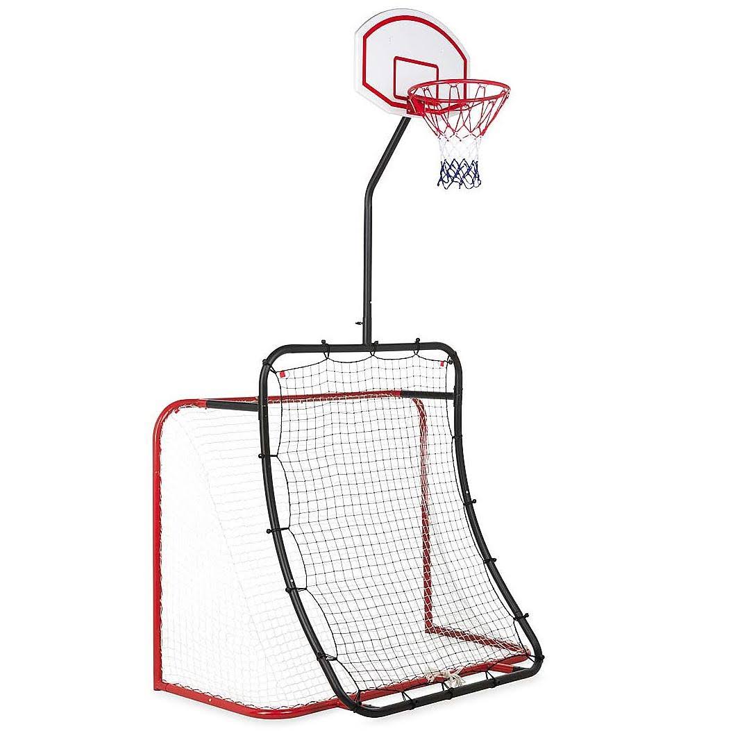 HearthSong All-in-1 Outdoor Sports Set for Kids: Basketball, Baseball, Lacrosse, u0026 Soccer