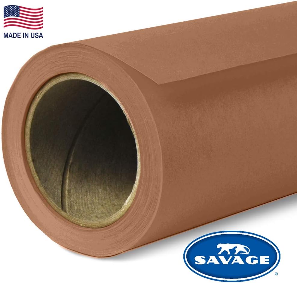 Savage Seamless Paper Photography Backdrop - #80 Cocoa (107 in x 36 ft) for YouTube Videos, Live Streaming, Interviews and Portraits - Made in USA