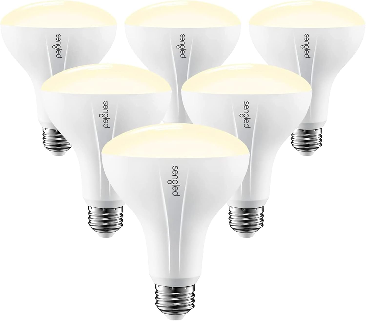 Sengled Zigbee Smart Bulb, Works with SmartThings and Echo with Built-in Hub, Voice Control with Alexa and Google Home, Hub Required, BR30 Dimmable Flood Light Bulb, Soft White 2700K, 6 Pack Pack of 2